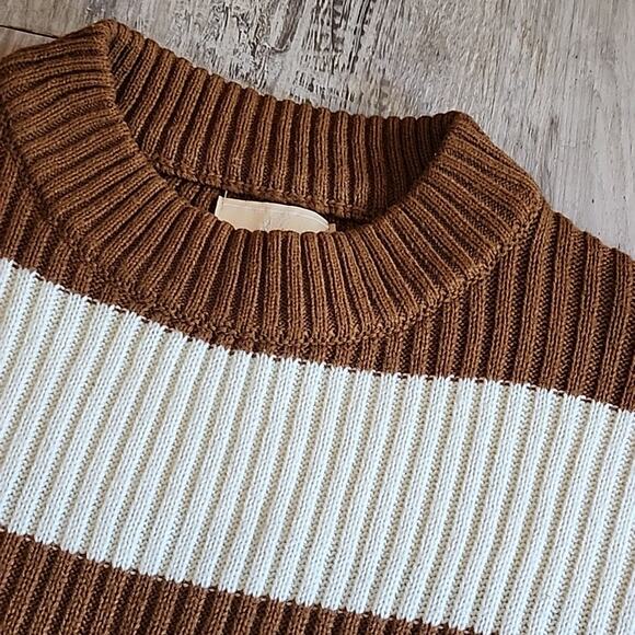 Love For Humanity Brown and Ivory Striped Sweater - Picture 4 of 6